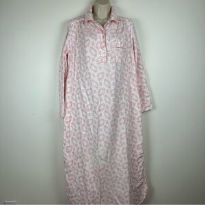 C Collections 100% Cotton Flannel Nightgown sz L Grannycore Dainty Floral Thick